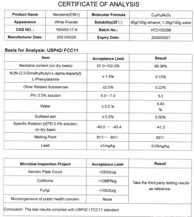 紐甜 Neotame-漢邦生物
